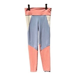 🌻 LIVE THE PROCESS Ecru Transcend Colorblock Leggings | Size Small